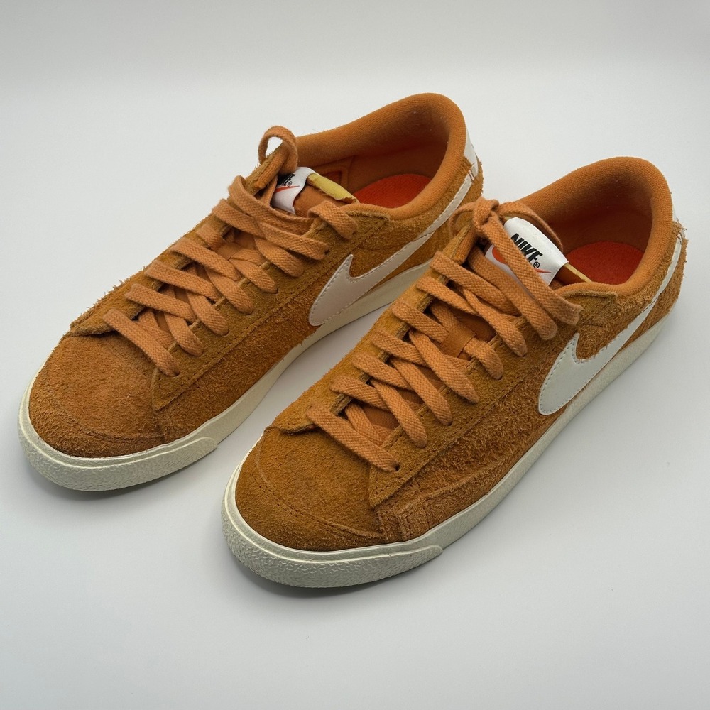 Nike Blazer Low 77 Vintage Women Size 9 Monarch Orange Hairy Suede FQ8060-801